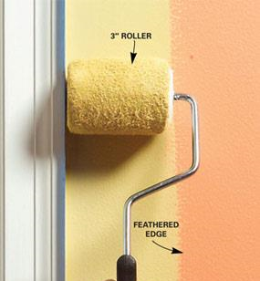 Roll out paint near trim